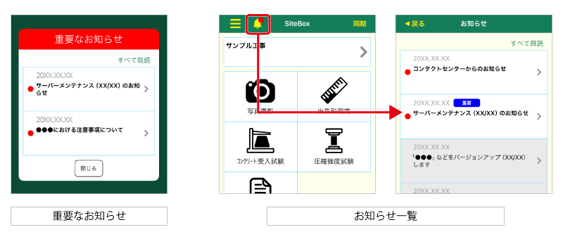 お知らせ機能イメージ